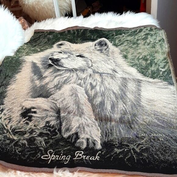 HOME VINTAGE WOLF‎ Tapestry  New No Tag  37 Lx 28 - Picture 1 of 9